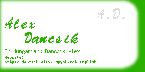 alex dancsik business card